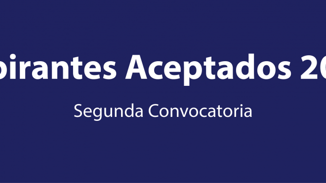 ASPIRANTES ACEPTADOS 2019. Segunda Convocatoria